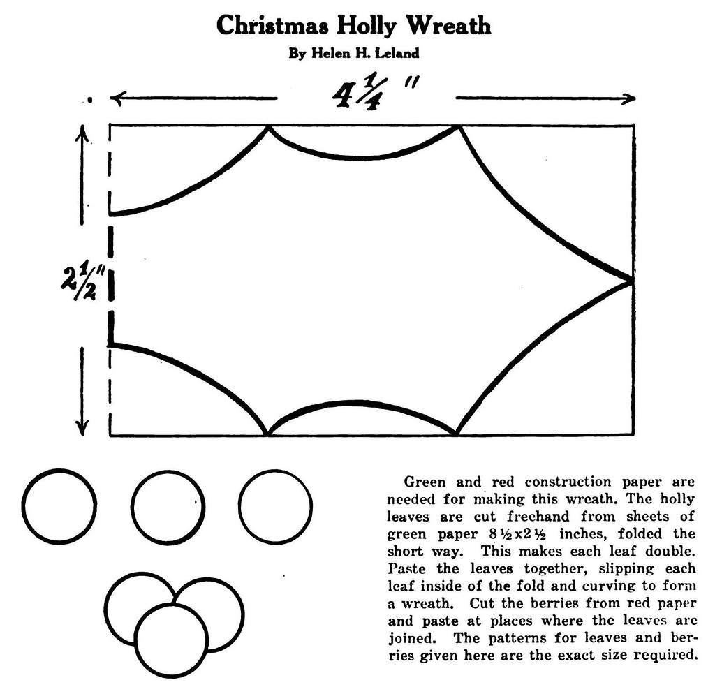 Vintage holly wreath engraving